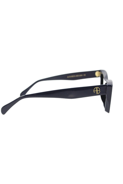 Anine Bing Womens Plastic Cat Eye Shape Levi Gold Tone Sunglasses Blue 165