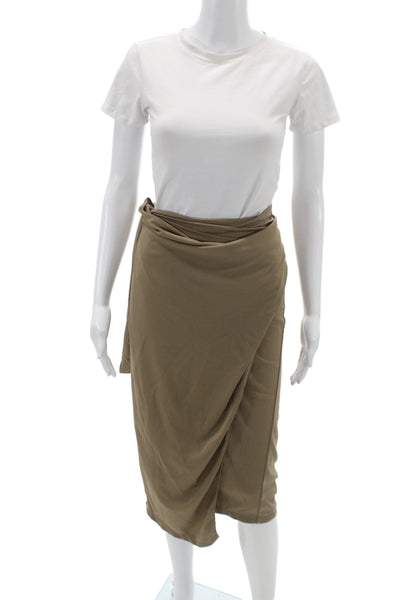 Wolford Women Wrap Skirt Long Brown Viscose Size S