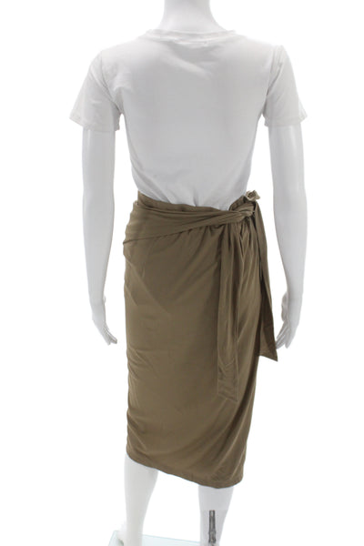 Wolford Women Wrap Skirt Long Brown Viscose Size S