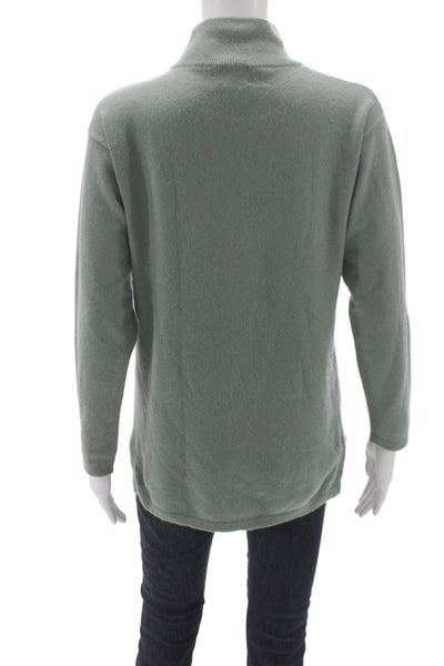 Neiman Marcus Womens 100% Cashmere Mock Neck Pullover Sweater Green Size XS