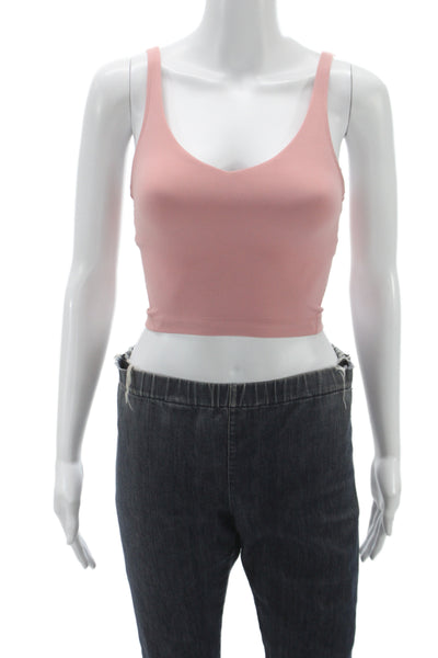 Lululemon Women Basic Scoop Neck Nylon Sleeveless Tank Pink Athleisure Size 0