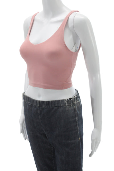 Lululemon Women Basic Scoop Neck Nylon Sleeveless Tank Pink Athleisure Size 0