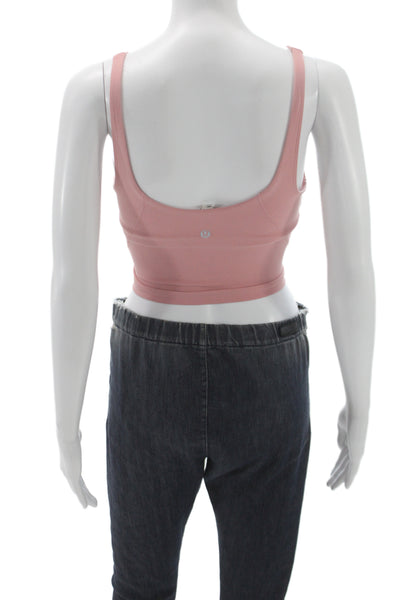 Lululemon Women Basic Scoop Neck Nylon Sleeveless Tank Pink Athleisure Size 0