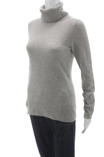 J Crew Women 100% Cashmere Turtleneck Pullover Gray Size S