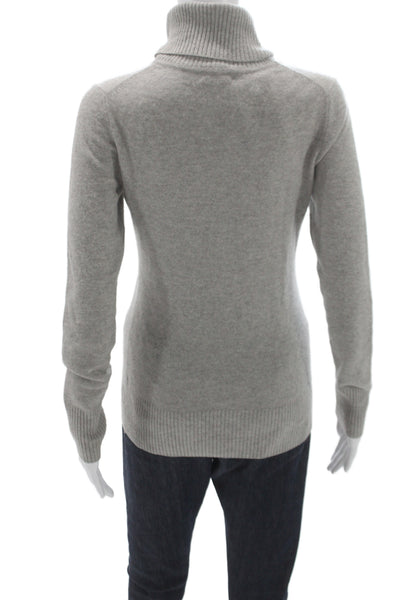 J Crew Women 100% Cashmere Turtleneck Pullover Gray Size S