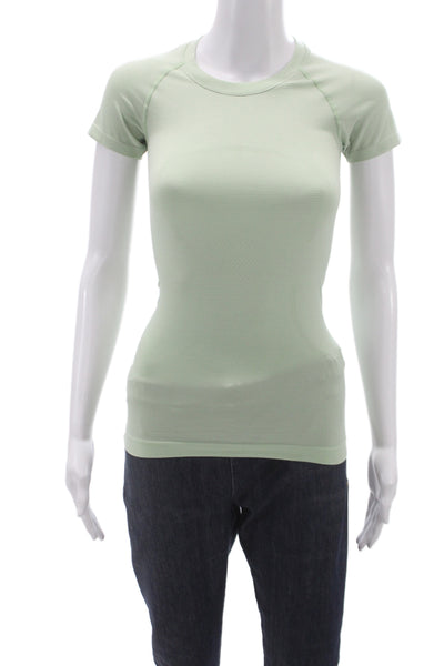 Lululemon Womens Green Basic Crew Neck Short Sleeve T-Shirt Size 0