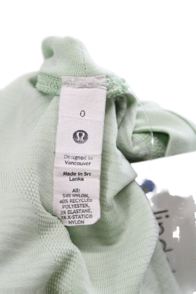 Lululemon Womens Green Basic Crew Neck Short Sleeve T-Shirt Size 0
