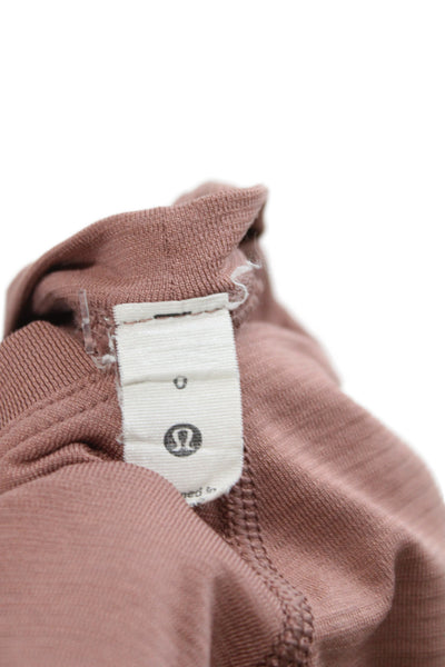 Lululemon Womens Basic Brown T-Shirt Short Sleeve Crewneck Nylon Size 0