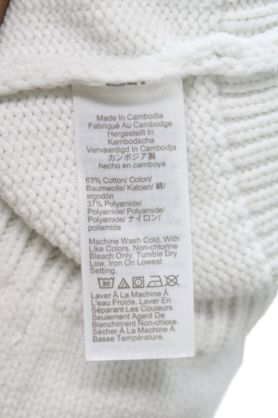 J Crew Womens White Crew Neck Pullover Sweater Long Sleeve Size XS