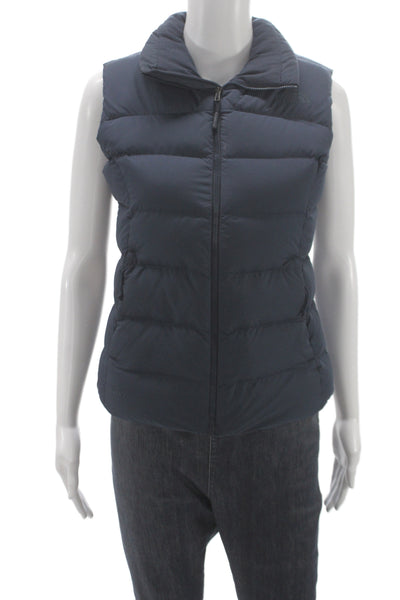 The North Face Womens Puffer Vest Blue Zip Polyester Size XS