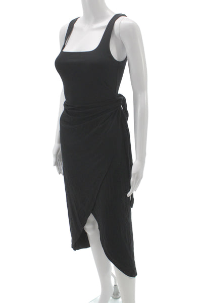 Wilfred Womens Tank Dress Black Square Neck Tie Mid Calf Size S
