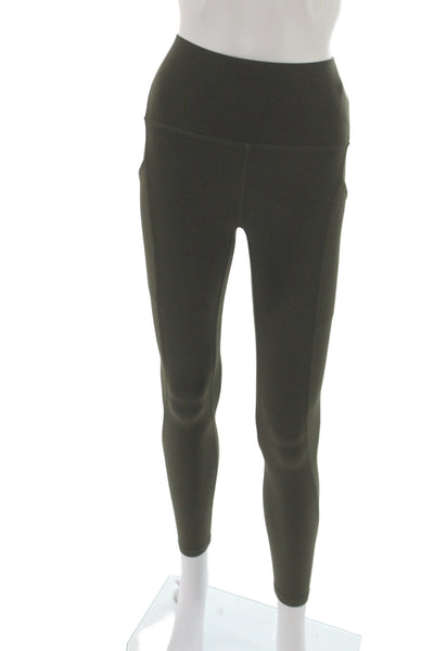 Lululemon Women Ankle Leggings Green Nylon Blend Size 4