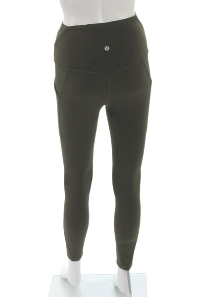 Lululemon Women Ankle Leggings Green Nylon Blend Size 4