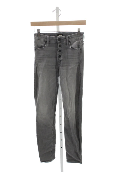Mother Womens Skinny Jeans Gray Mid Rise Cotton Button Size 26