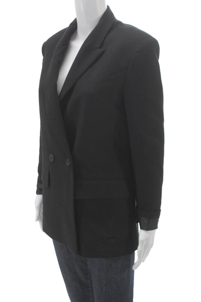 Zara Womens Basic Black Button Long Sleeve Jacket Solid Polyester Size XS