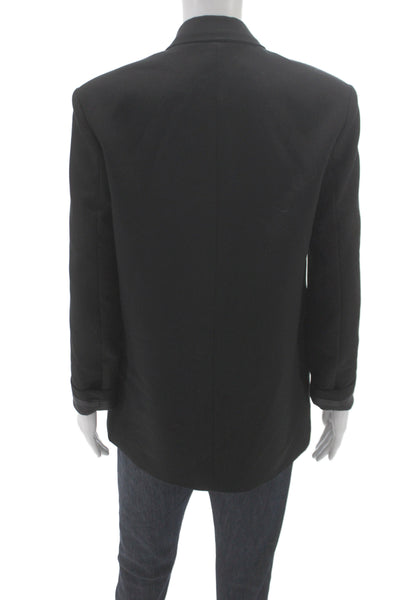 Zara Womens Basic Black Button Long Sleeve Jacket Solid Polyester Size XS