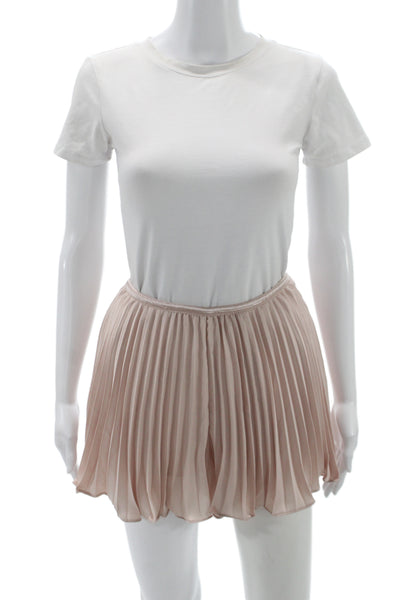 Anthropologie Womens Pleated Pink Polyester Mini Shorts Size 2XS