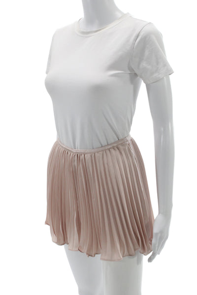 Anthropologie Womens Pleated Pink Polyester Mini Shorts Size 2XS