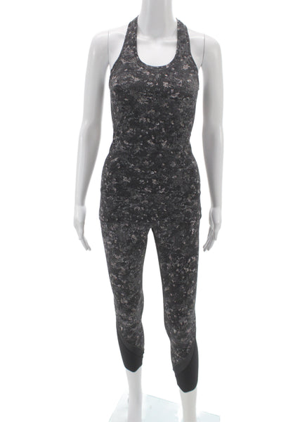 Lululemon Women Black Geometric Athleisure Leggings Set Size 4