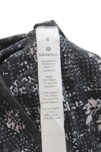 Lululemon Women Black Geometric Athleisure Leggings Set Size 4