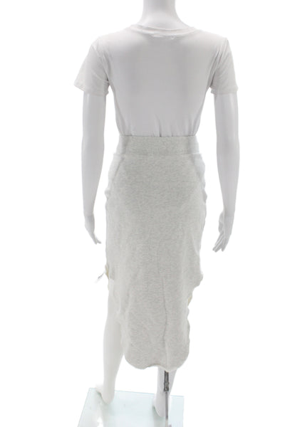 Frank & Eileen Women Gray Cotton Pencil Midi Skirt Drawstring Size M