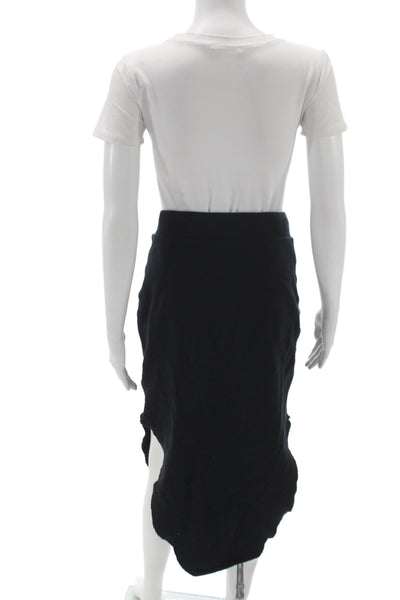 Frank & Eileen Womens Black Straight Pencil Skirt Cotton Drawstring Size M