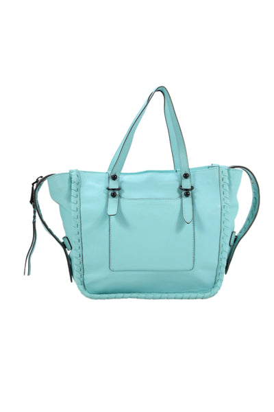 Aimee Kestenberg Womens Leather Casablanca Tote Shoulder Handbag Aqua Blue