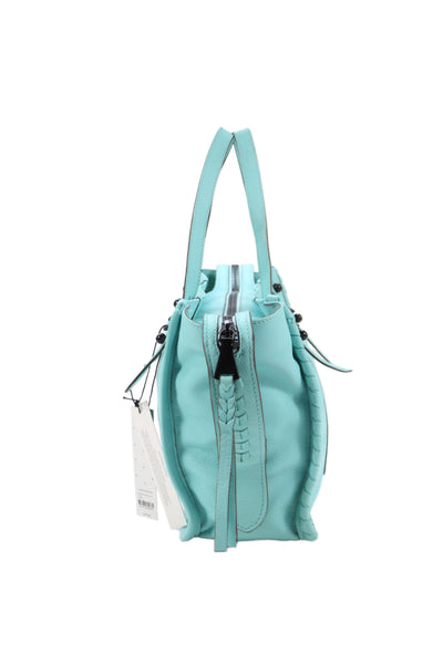 Aimee Kestenberg Womens Leather Casablanca Tote Shoulder Handbag Aqua Blue