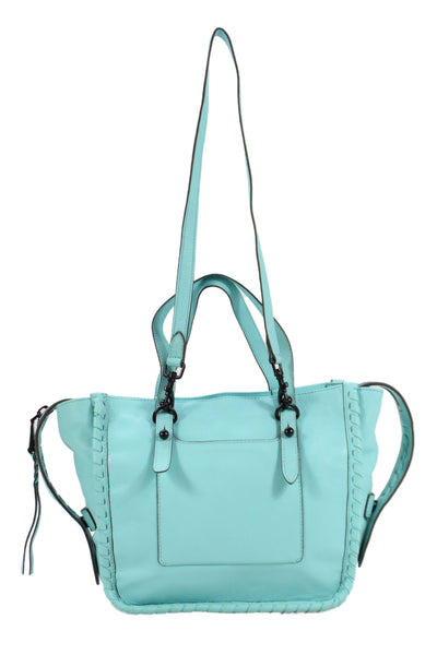 Aimee Kestenberg Womens Leather Casablanca Tote Shoulder Handbag Aqua Blue