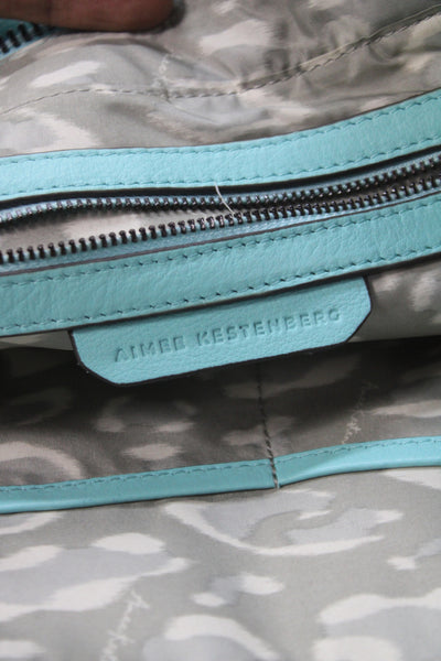 Aimee Kestenberg Womens Leather Casablanca Tote Shoulder Handbag Aqua Blue