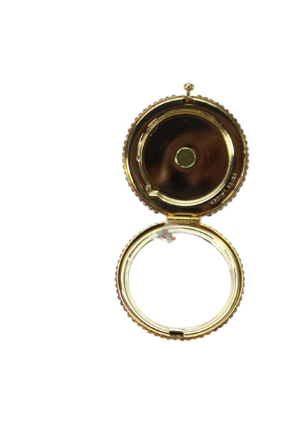 Estee Lauder Womens Crystal Embellished Lucidity Compact Mirror Orange Gold Tone
