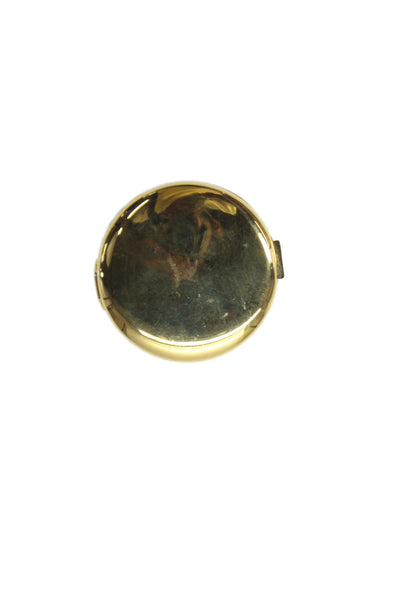 Judith Leiber Womens Crystal Powder Compact Mirror Rhinestones Detail Black Gold