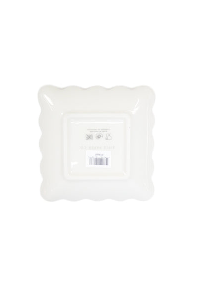 Rifle Paper Co. White Pink Gold Tone Porcelain Floral Scalloped Trinket Tray