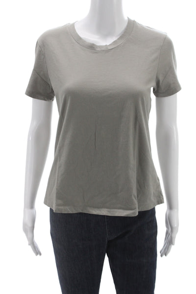James Perse Womens Basic Gray Cotton Crew Neck Short Sleeve T-Shirt Size 2
