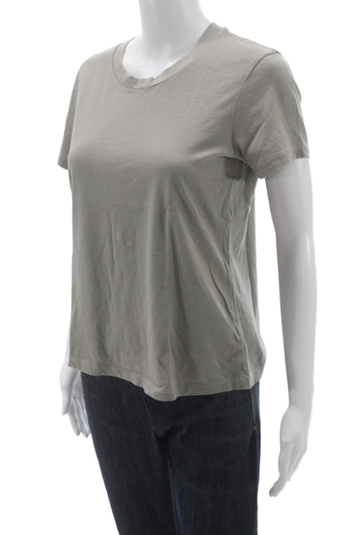James Perse Womens Basic Gray Cotton Crew Neck Short Sleeve T-Shirt Size 2
