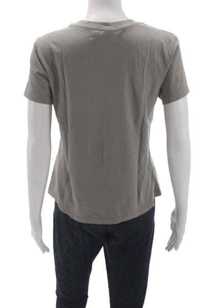 James Perse Womens Basic Gray Cotton Crew Neck Short Sleeve T-Shirt Size 2