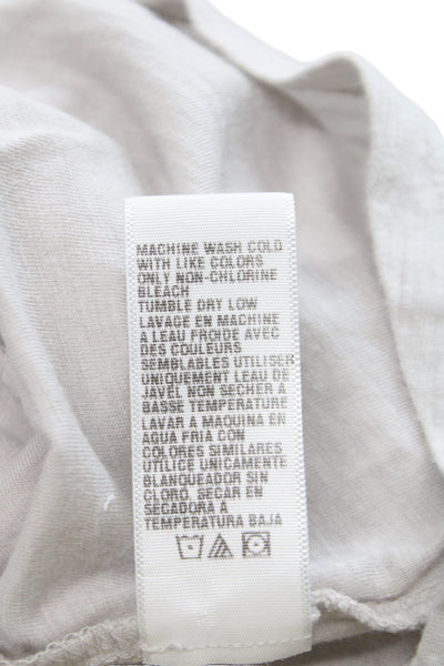 James Perse Womens Basic T-Shirt Beige Cotton Scoop Neck Short Sleeve Size 1