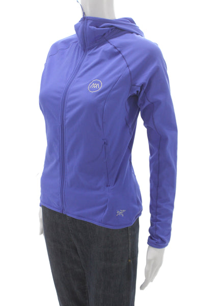 Arcteryx Womens Windbreaker Purple Zip Long Sleeve Polyester Size XS