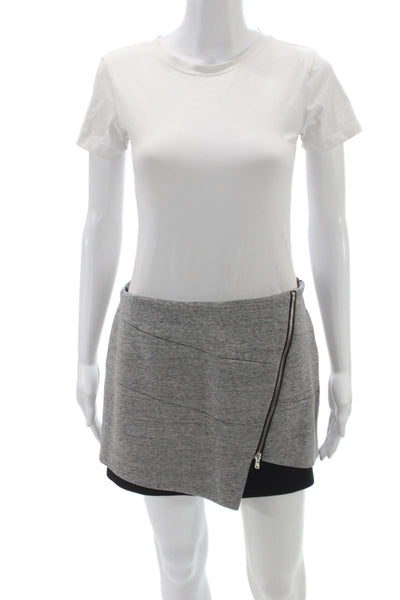 Intermix Womens Mini Skort Gray Cotton Zip Size S