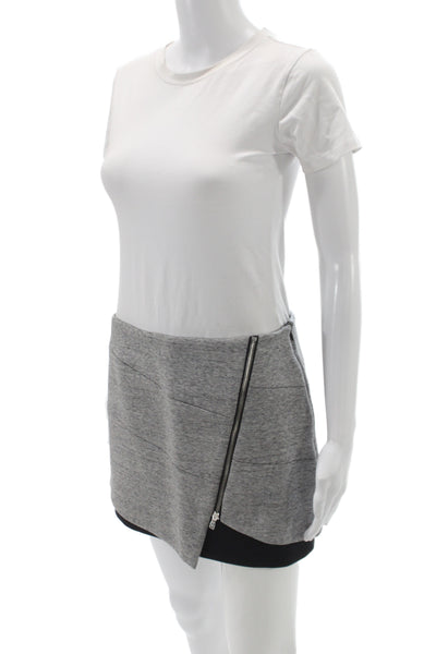 Intermix Womens Mini Skort Gray Cotton Zip Size S