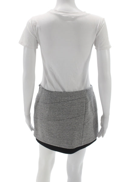 Intermix Womens Mini Skort Gray Cotton Zip Size S