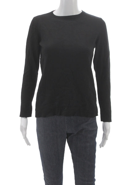 Lamberto Losani Women Black Pullover Sweater Crew Neck Long Sleeve Size S