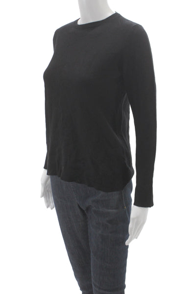 Lamberto Losani Women Black Pullover Sweater Crew Neck Long Sleeve Size S