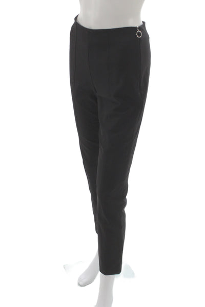 Alexander Wang Womens Ankle Pants Black Zip Nylon Minimalist Size 4