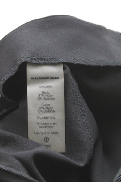 Alexander Wang Womens Ankle Pants Black Zip Nylon Minimalist Size 4