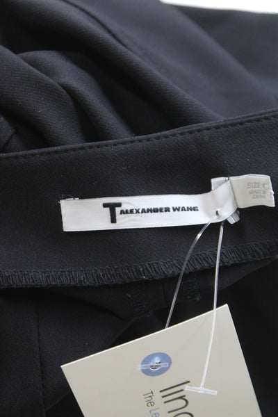 Alexander Wang Womens Ankle Pants Black Zip Nylon Minimalist Size 4