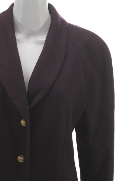 Dana Buchman Women Basic Cashmere Purple Button Long Sleeve Jacket Size 10