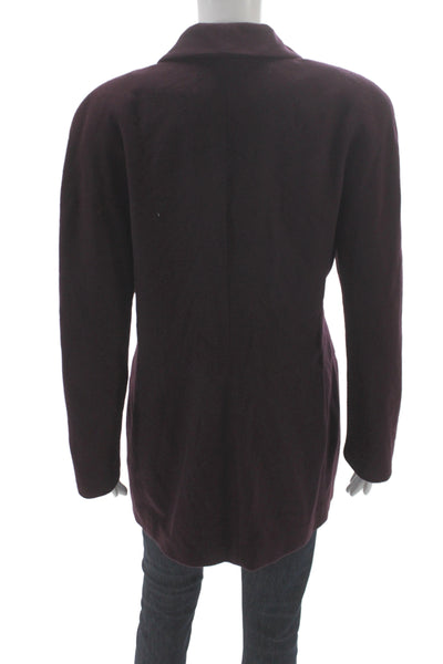 Dana Buchman Women Basic Cashmere Purple Button Long Sleeve Jacket Size 10