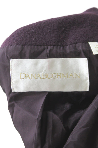 Dana Buchman Women Basic Cashmere Purple Button Long Sleeve Jacket Size 10