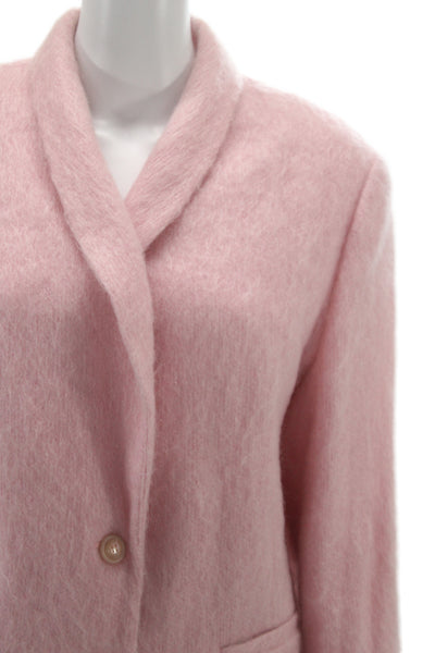 Nicole Summers Women Pink 97% Mohair Wool Basic Jacket Long Sleeve Size 12
